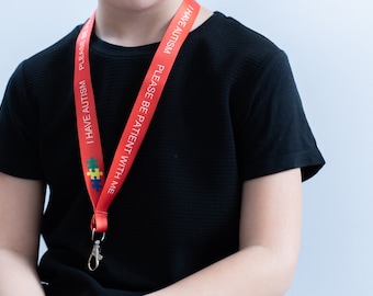 Autism Awareness Lanyard | Medical ID Jewellery, Colorful Puzzle