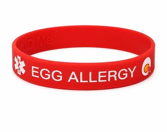 Egg Allergy Baby Toddler Child Awareness Silicone Wristbands 150mm, 180mm