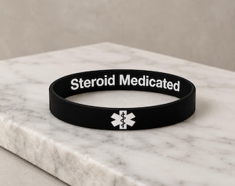 Steroid Medicated Hidden Message Medical Alert Bracelet