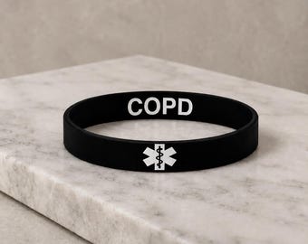 COPD Medical Alert Wristband | Discreet Hidden Message Bracelet