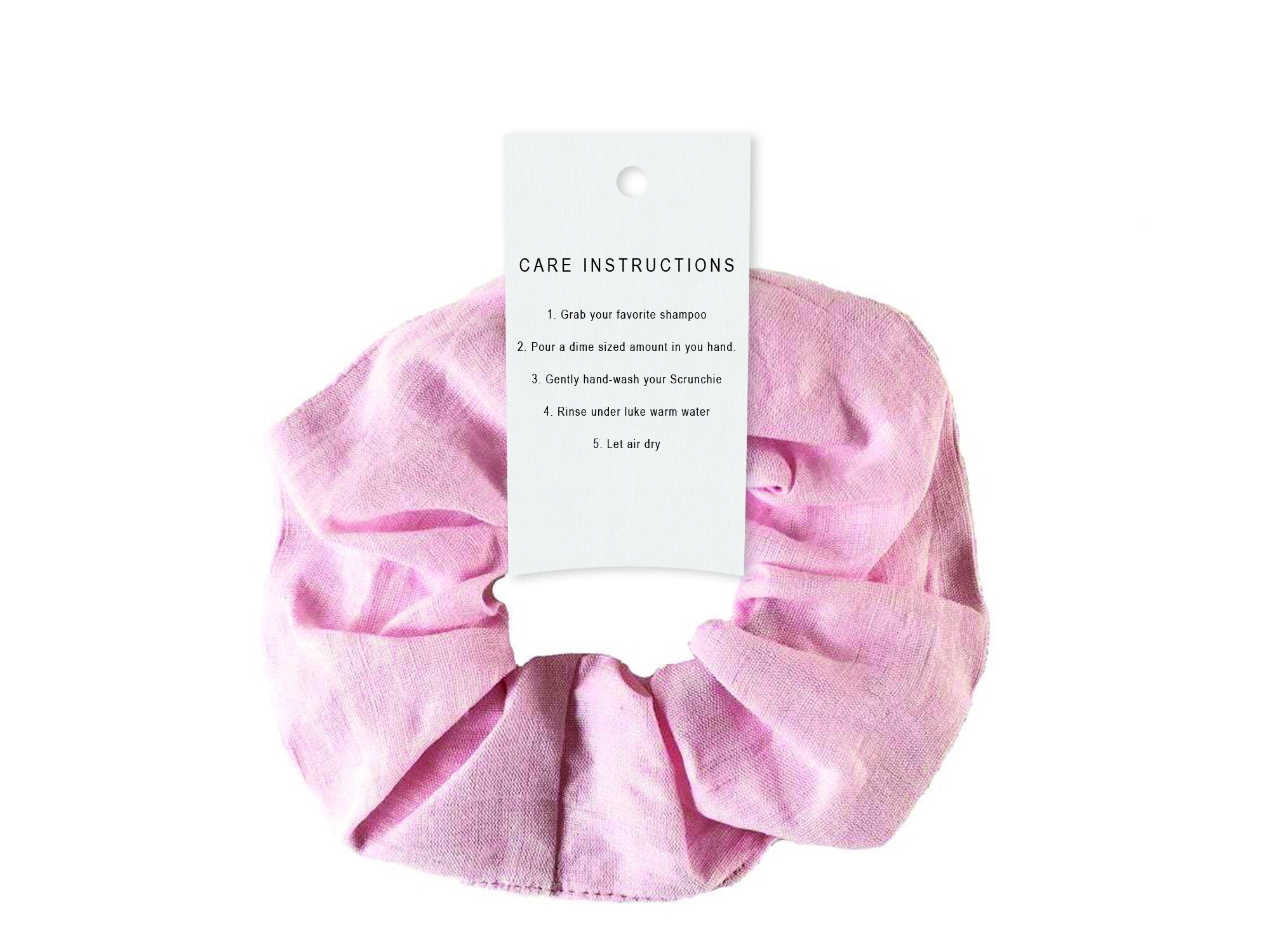Handmade Scrunchie Tag Scrunchie Care Instructions Craft Etsy