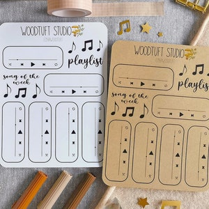 Personalized Playlist Sticker Sheet for Dot Grid Journal or Bullet Planner - Track Your Favourite Songs and Music | Customizable Stickers