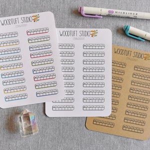 Habit Tracker - Wöchentlicher Sticker Bogen für Dot Grid Journal oder Bullet Planner