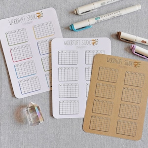 Habit Tracker Monthly Sticker Sheet for Dot Grid Journal or Bullet Planner image 1