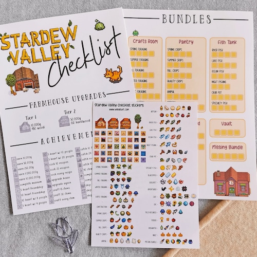 Stardew Valley Checklist Community Center Bundles and Rooms Etsy