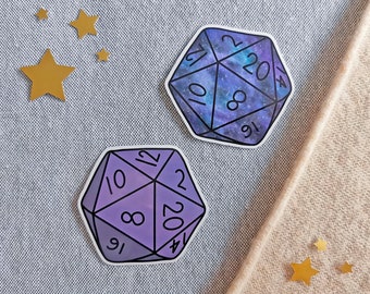 D20 Vinyl Sticker - Weatherproof Waterproof Glossy Decal Polyhedral Dice D&D for Laptop ect.