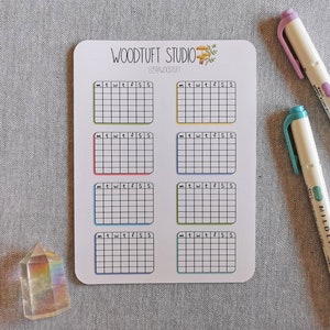 Habit Tracker Monthly Sticker Sheet for Dot Grid Journal or Bullet Planner Colourful