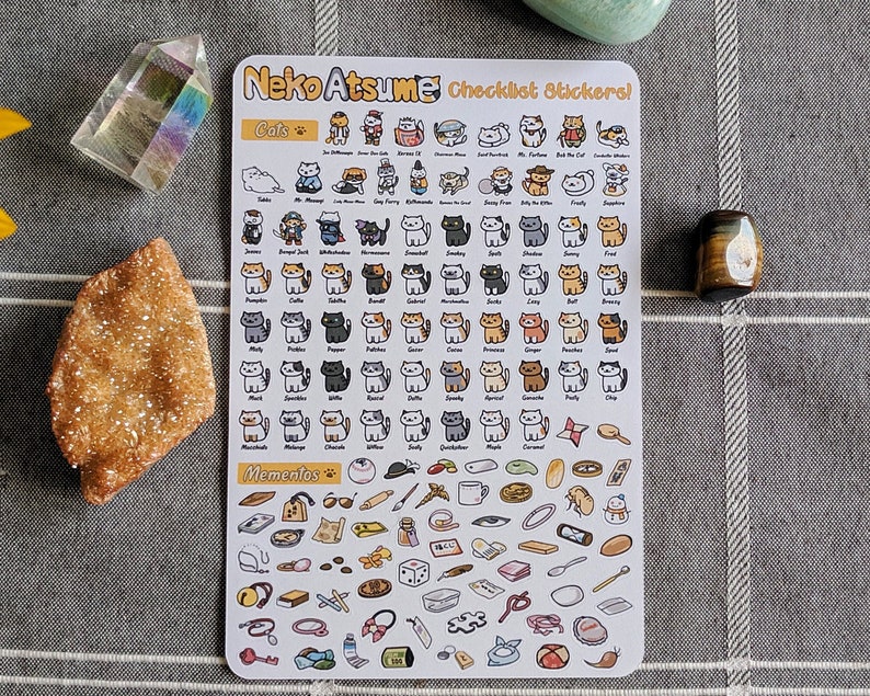 Neko Atsume All Cats and Mementos Sticker Sheet for Bullet Etsy