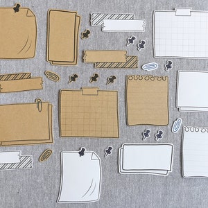 Memo Bloc de notas Kraft Sticker Flakes para Dot Grid Journal o Bullet Planner