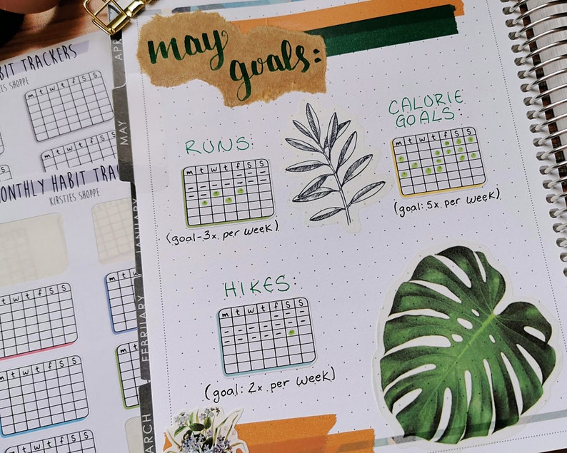 Habit Tracker Monthly Sticker Sheet for Dot Grid Journal or Bullet Planner image 8