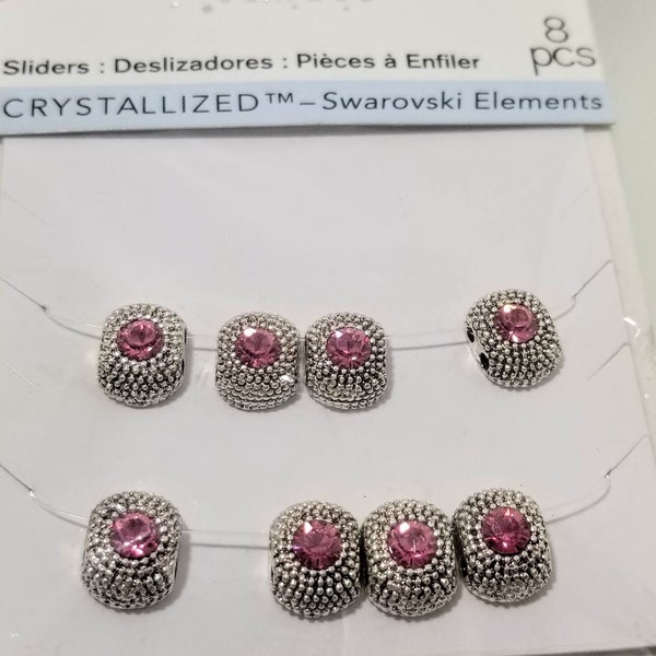 Elegant Jolee's Swarovski Crystal Pink Sliders 8pcs Set #68