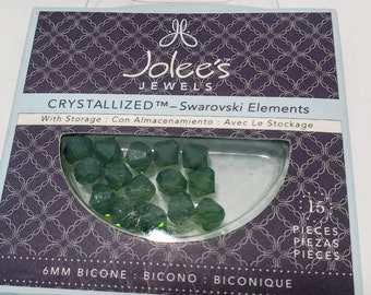 6mm Palace Green Opal Swarovski Crystal Bicones #198