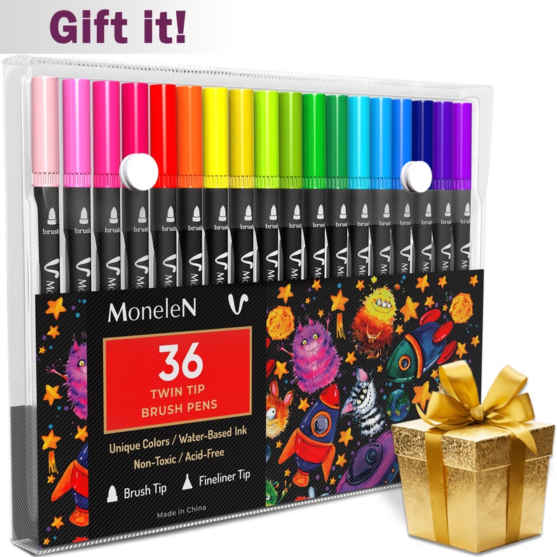 Download Coloring Markers Set for Adults Kids 36 Dual Brush Pens ...