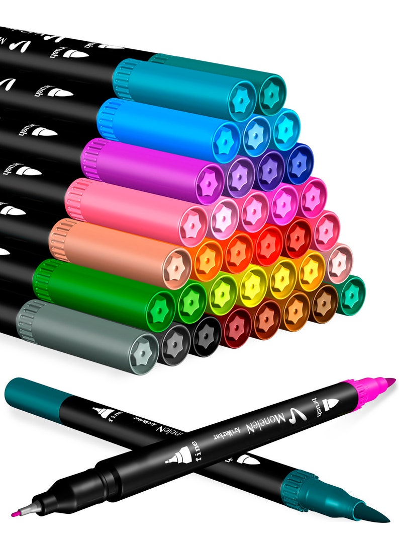 Coloring Markers Set for Adults Kids 36 Dual Brush Pens Fine Etsy