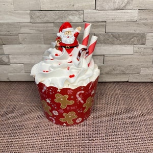 Christmas cupcake/faux food/fake cupcakes/faux cupcakes/2 tier tray decor/Christmas decor/2 tier tray Christmas/faux sundaes/ice cream