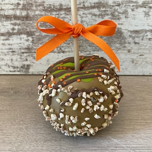 faux candy apple/fall decor/photo prop/caramel apple/1 pc caramel apple/tiered tray fall decor/2 tier tray decor/fall/Halloween decor