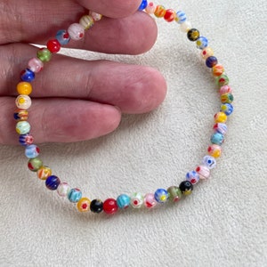 Millefiori Bracelet Rainbow Beaded Glass Bracelet Multi - Etsy