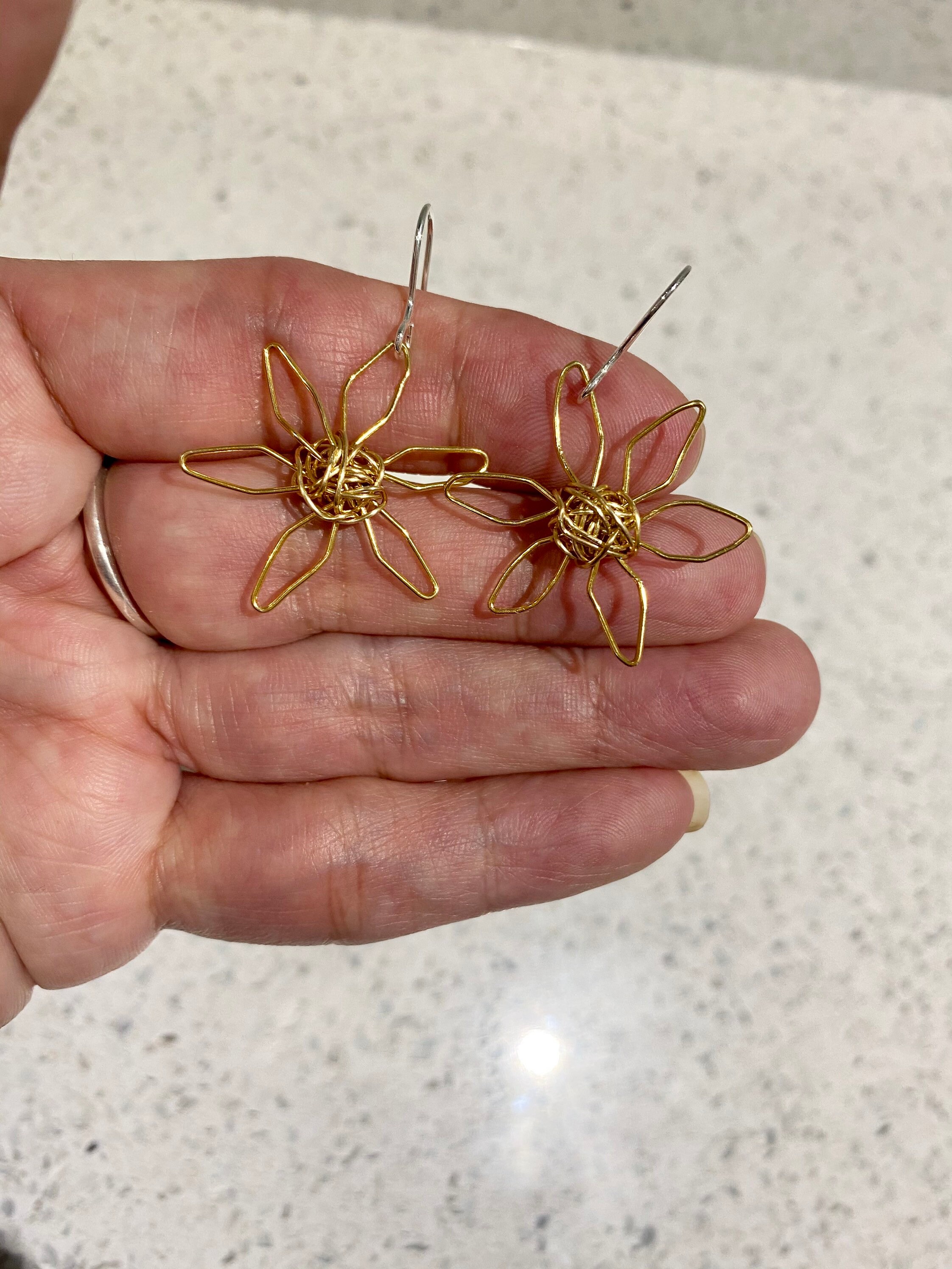 Gold Wire Daisy Earringsboho Daisies Earrings Silver Gold Etsy UK