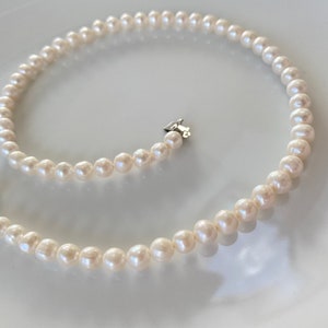 Freshwater Pearl Necklace,White Pearl Necklace,Beaded Pearl Jewellery,Anniversary Pearls,Gifts For Her,Summer Pearl Jewellery,Birthday Gift image 7