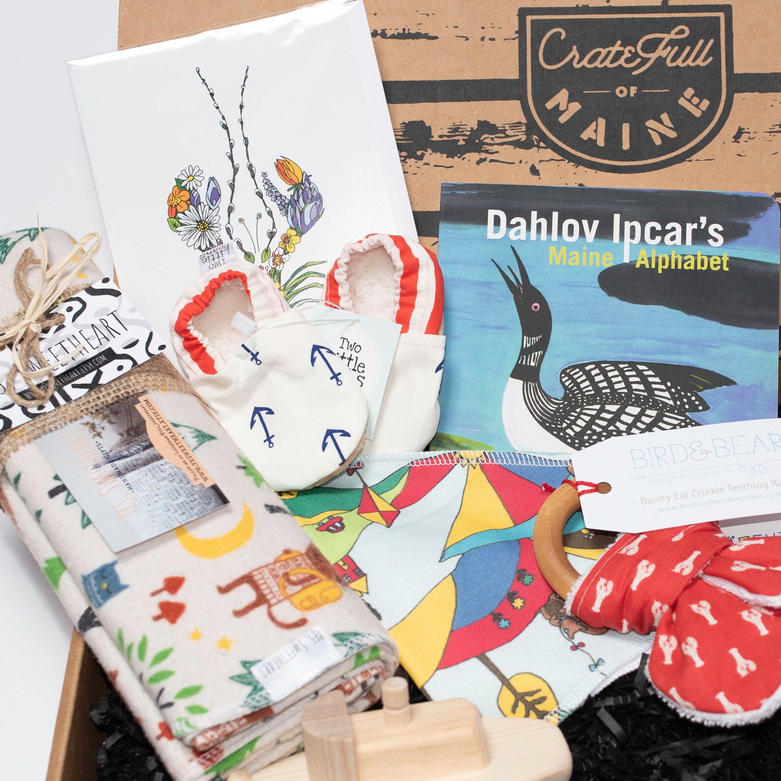 New Baby Gift Basket Made in Maine Expecting Baby Gift Box Etsy