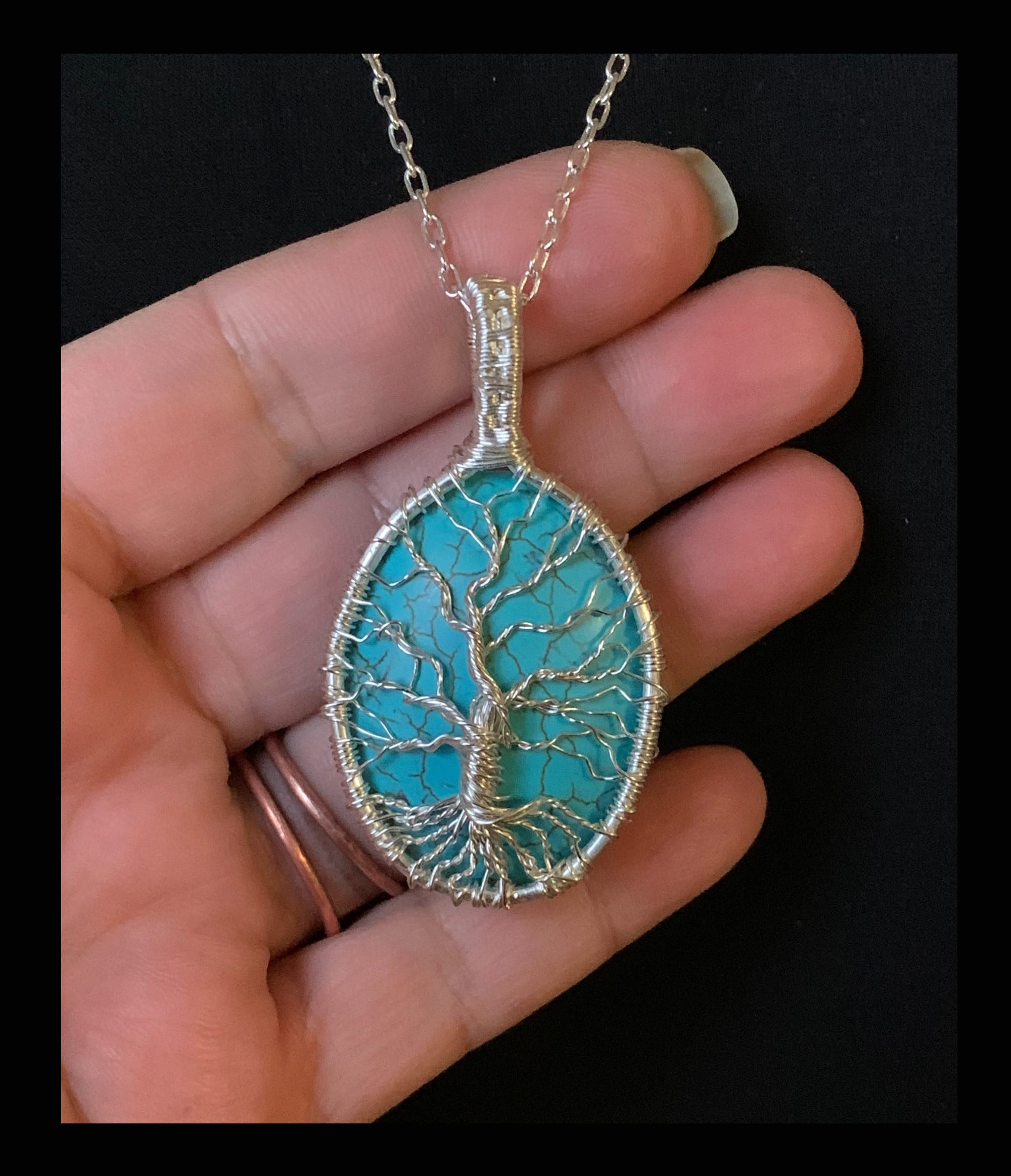 Tree of life turquoise necklace online