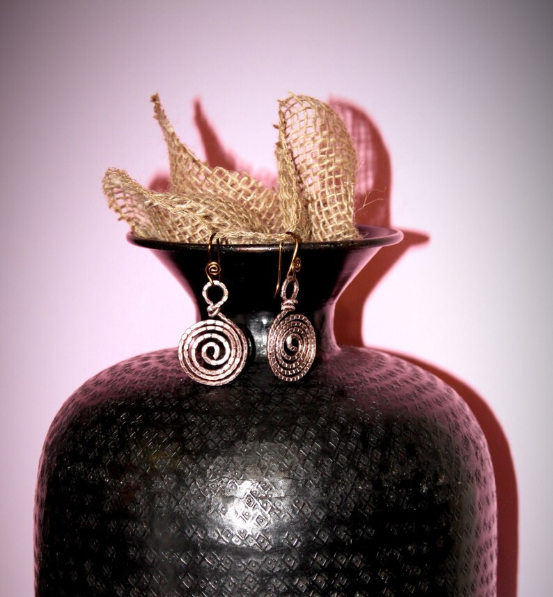 Egyptian Style Earrings Made With Pure Aluminum Wire And Nickel Free Jewelry Hypoallergenic Earrings Boho Spiral Earrings Copper Led