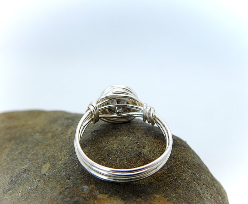 1.25CT Round Cut Moissanite Diamond Wire Wrapped Silver Ring Engagement Boho Solitaire Ring Woman/'s Wedding And Anniversary Jewelry