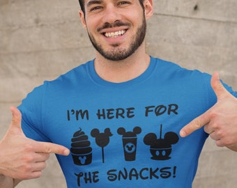 I'm Here for the Snacks Shirt, World Vacation Shirts, Kingdom Family Shirts, Mickey Shaped Food Shirts, Fantasy Snack Shirts, Unisex Shirts