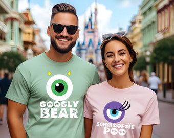 Googly Bear and Schmoopsie Poo Couple Shirts, Monsters  Matching T-shirts, Anniversary Shirt, Halloween Party