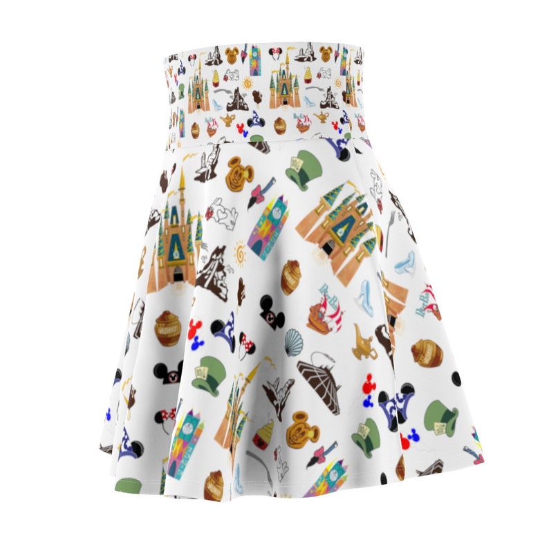 Magic Icons Theme Park Favorites Inspired Women's Skater Skirt image 6