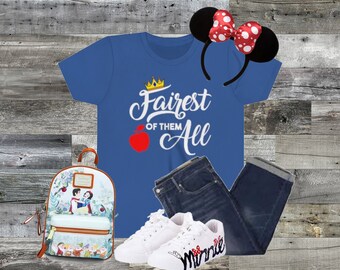 Youth Girls Fairest of Them All Tee Shirt, Snow White Tee, Seven Dwarfs Shirts, Evil Queen Shirts, Youth Shirts, Family Trip Shirts