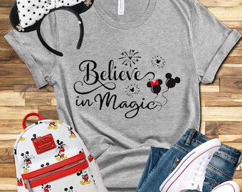 Believe In Magic Shirt, Minnie Balloon Shirt, Family Trip Shirt, Vacation Shirt, Park Shirt, Womens Shirt, Unisex Shirt