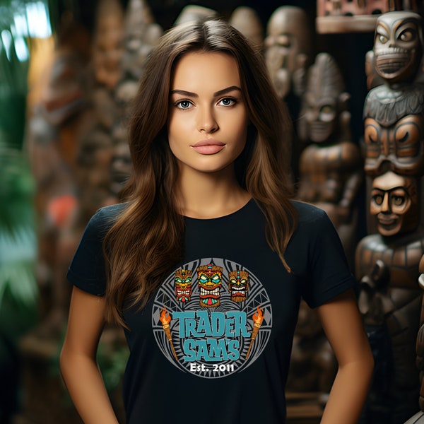 Trader Sam's Tiki Tee Shirt, Kingdom Trip Shirt, Vacation Shirt, Polynesian Tee, Women's Tee, Hawaiian Shirt