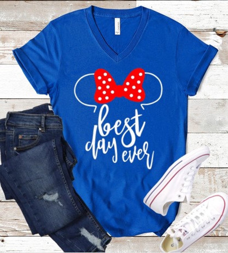 Best Day Ever V-Neck Shirt, Mouse Ears V-Neck Shirt, Summer Trip V-Neck Shirt, Vacation V-Neck Shirt, Theme Park Shirt, Women's Shirt image 2