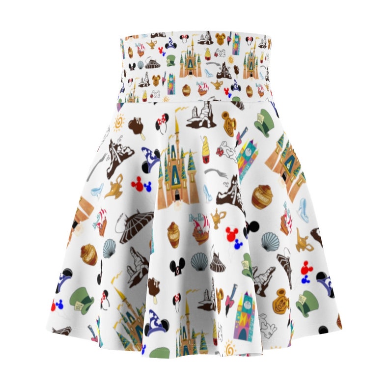 Magic Icons Theme Park Favorites Inspired Women's Skater Skirt image 2