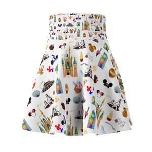 Magic Icons Theme Park Favorites Inspired Women's Skater Skirt image 4