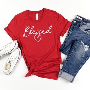 Blessed, Blessed Shirt, Cute Blessed Heart Shirt Motivational Shirt, Inspirational Shirt, Fall Shirt, Thanksgiving Shirt, Women&#39;s Shirt