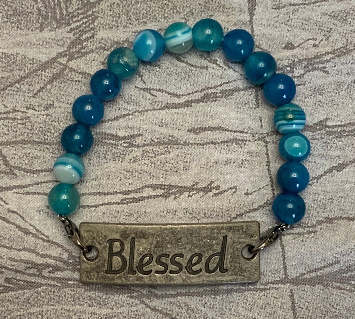 Blessed Bracelet Inspirational Bracelet Beaded Stretch Etsy