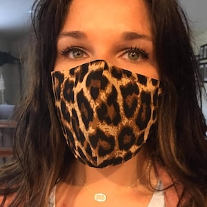 Soft Luxurious Non-Pleated Cheetah and Leopard Face Masks ~ Protective 2 Layer Face Mask~Adjustable For Size & Comfort~Adult or Child Mask