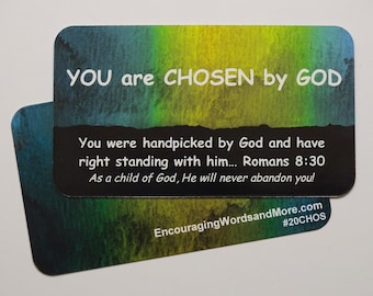 Set of 15 Chosen by God Cards// Encouragement, Inspirational, Christian Faith Cards, Hope Cards, God's Promises, Scripture cards