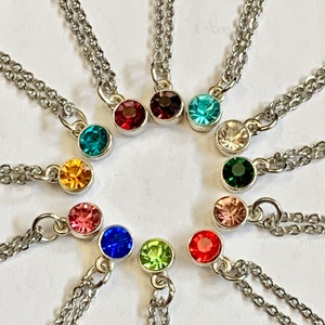 Birthstone Necklace ~ Personalized Jewelry ~ Mini Birthstone Charm  ~ Nickel Free ~ Women, Teens, or Young Girls Necklace