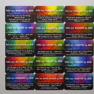 Set of 15 &quot;I Am Who God Says I Am&quot; Complete Card Collection// Christian Living, Encouragement cards, New Believer Gift, Scripture, Christian