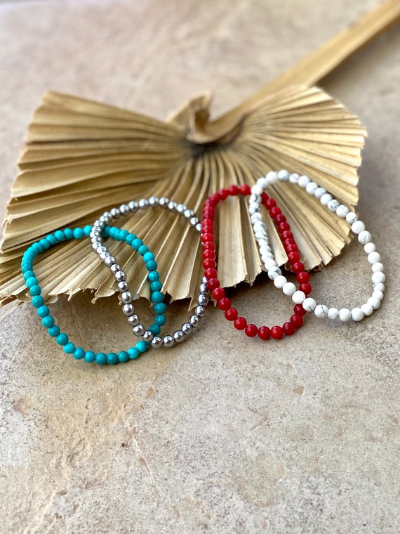 Beaded Bracelets Gemstone Bracelets Dainty Bracelets 4mm Etsy