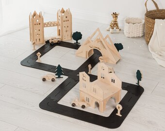 Juguetes de pista de coches de madera para niños pequeños, regalo personalizado para niños, juguetes ecológicos de cumpleaños, regalos personalizados para bebés, juegos de simulación, juguetes preescolares