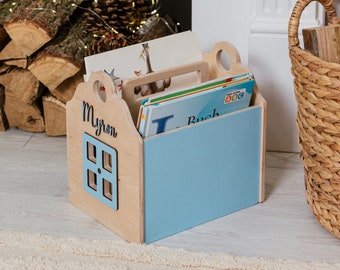 Nursery Small Bookshelf Baby Furniture,Portable Wooden Bookcase, Child Book Display, Toddler Bookcase, Custom Storage for Books Playroom