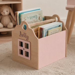 Wooden Bookshelf for Toddlers, Small Bookcase, Kids Birthday Gift