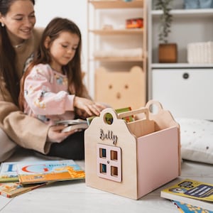 Estantería de suelo Montessori, pequeña estantería de madera, para guardar libros en la habitación de los niños, caja decorativa para libros, estantería para niños pequeños