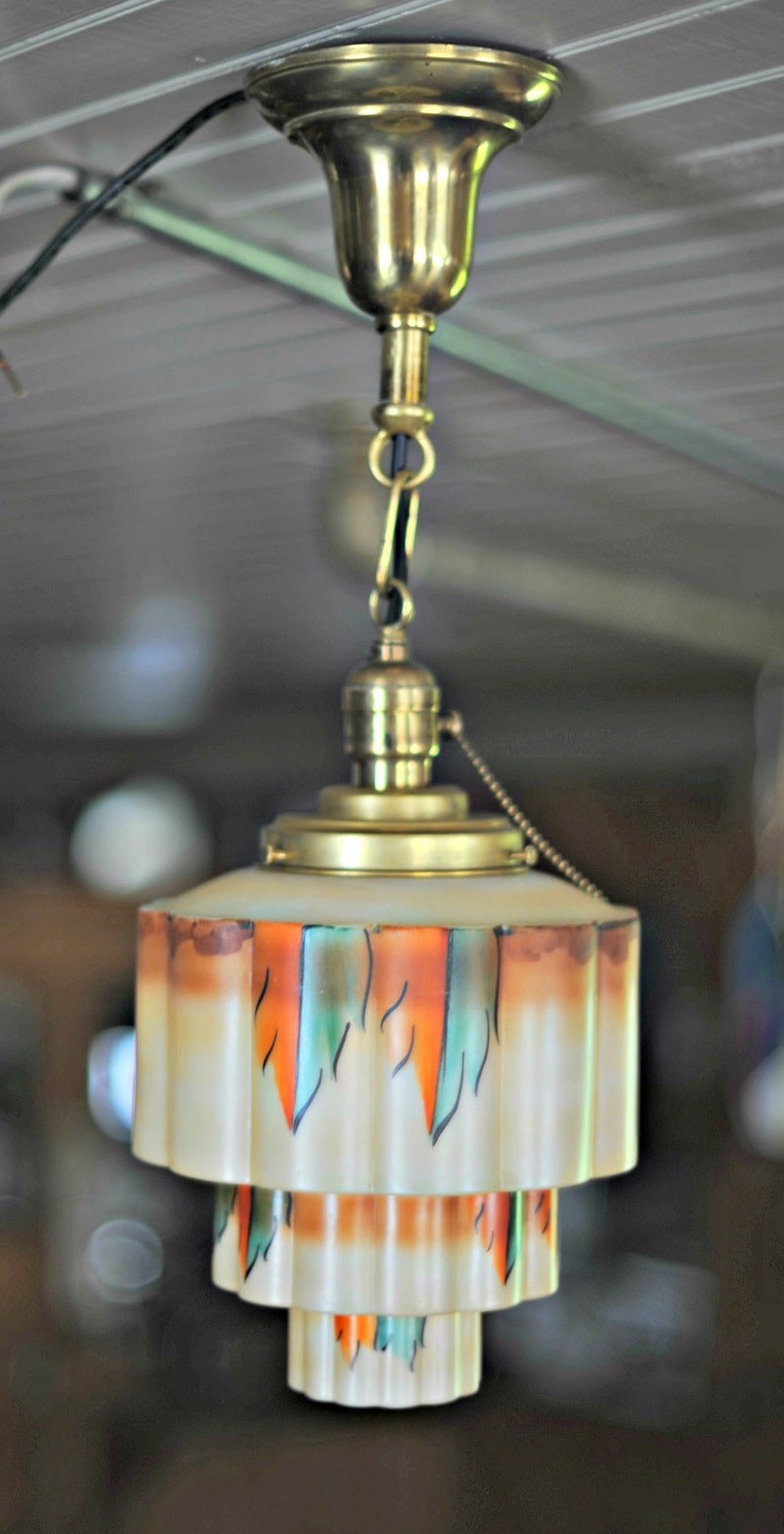 1930 S Ceiling Light Chandelier Vintage Art Deco Wedding Etsy