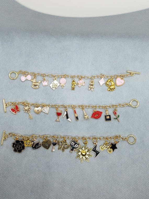 Girly Charm Bracelets Etsy