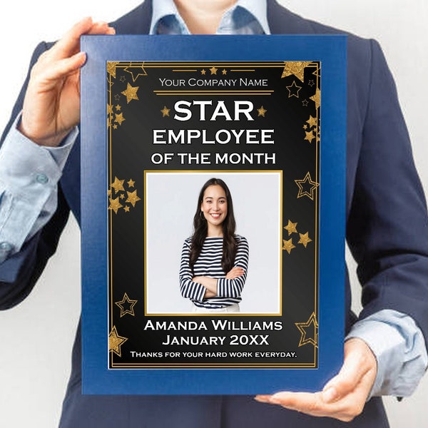 EDITABLE Star Employee of the Month Template | Printable Employees Recognition | Employee Appreciation Poster